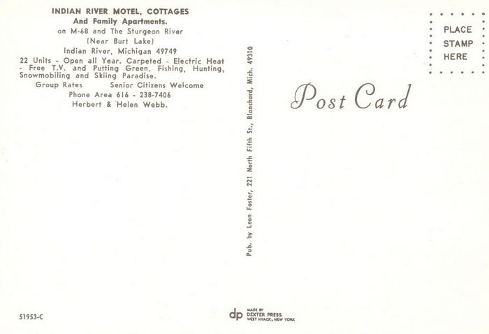 Indian River Motel and Cottages - Old Postcard (newer photo)